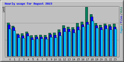 Hourly usage for August 2015